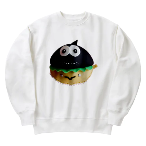 うなぎバーガーのフェルトぬいぐるみ Heavyweight Crew Neck Sweatshirt