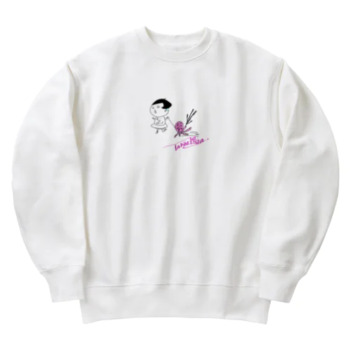 くそおかっぱ&ペットのタツロウ Heavyweight Crew Neck Sweatshirt