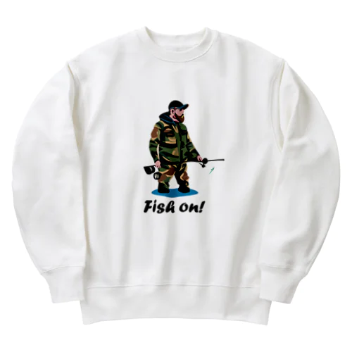 釣り人デザイン① Heavyweight Crew Neck Sweatshirt