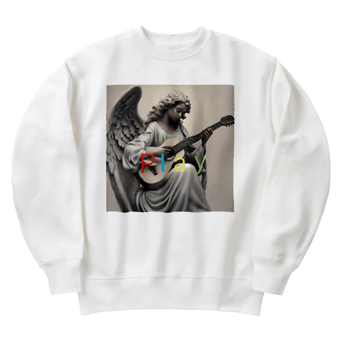 Angel playing guitar Heavyweight Crew Neck Sweatshirt