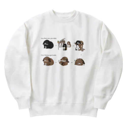 ブラックオターうさぎからチェスナットうさぎ（ロップ）に変身！ Heavyweight Crew Neck Sweatshirt