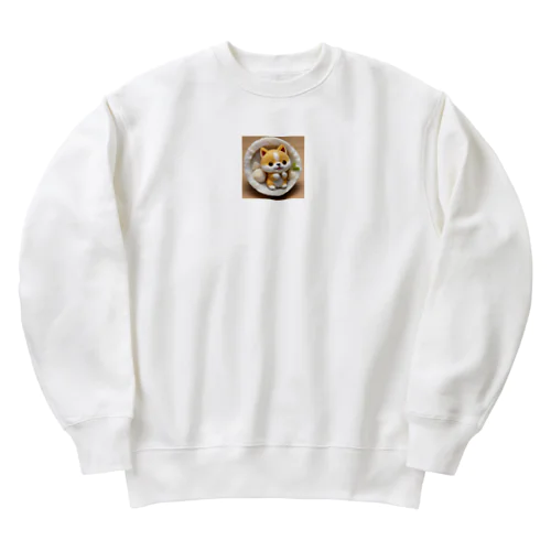 おむすび三角顔のしばちゃんワンプレート Heavyweight Crew Neck Sweatshirt