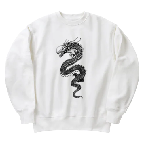 手書きの龍 Heavyweight Crew Neck Sweatshirt