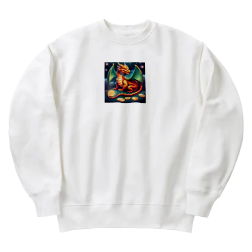 龍　金運アップ　干支 Heavyweight Crew Neck Sweatshirt