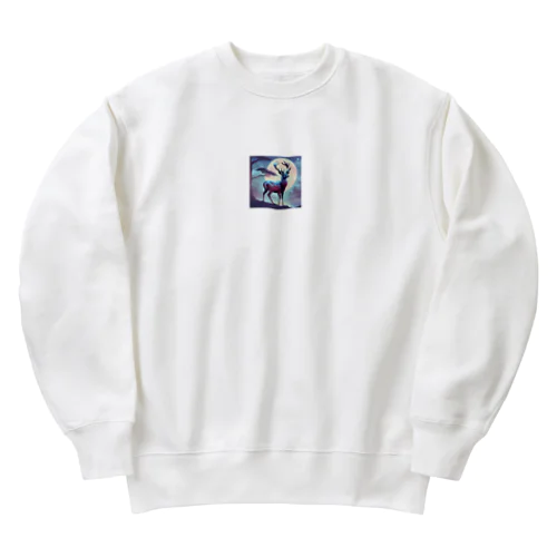 神秘的な鹿 Heavyweight Crew Neck Sweatshirt