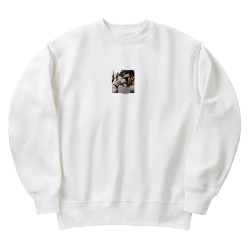 キスする犬グッズ Heavyweight Crew Neck Sweatshirt