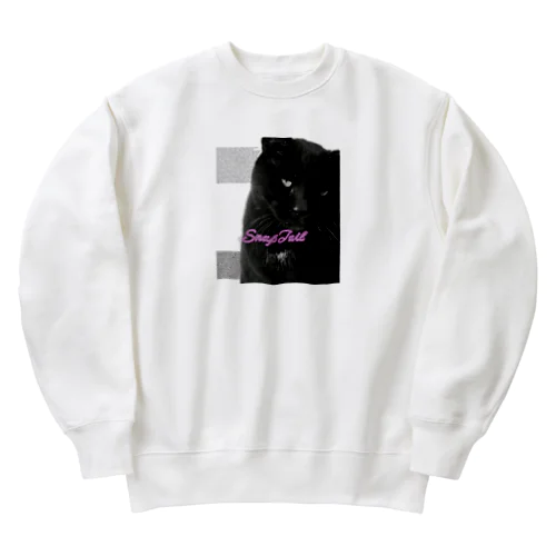 デカい黒猫どんちゃん Heavyweight Crew Neck Sweatshirt