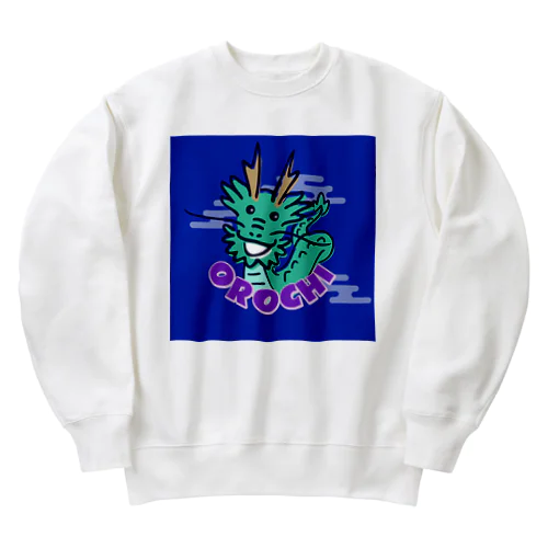 石見神楽_八岐大蛇@teal Heavyweight Crew Neck Sweatshirt