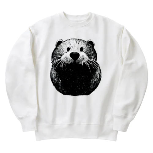 カワウソくん(文字なし) Heavyweight Crew Neck Sweatshirt