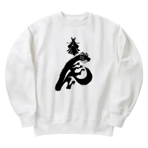 辰年辰姫ブラック Heavyweight Crew Neck Sweatshirt