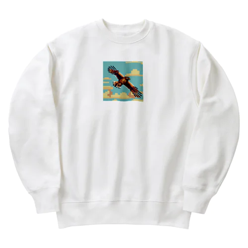 ドット絵のタカ Heavyweight Crew Neck Sweatshirt