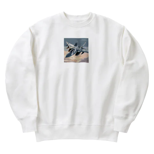 スホーイ57のイラストグッズ Heavyweight Crew Neck Sweatshirt