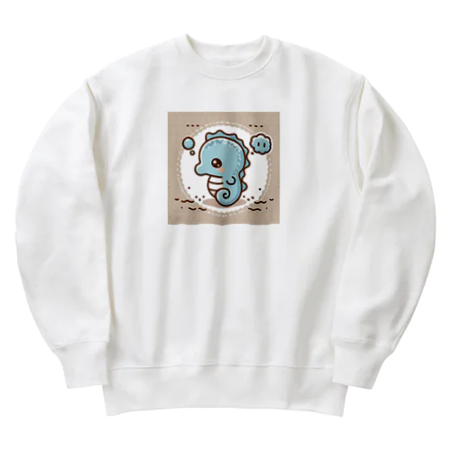 かわいいタツノオトシゴ４ Heavyweight Crew Neck Sweatshirt