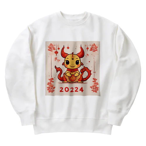 春節の幸運をもたらすドラゴン Heavyweight Crew Neck Sweatshirt