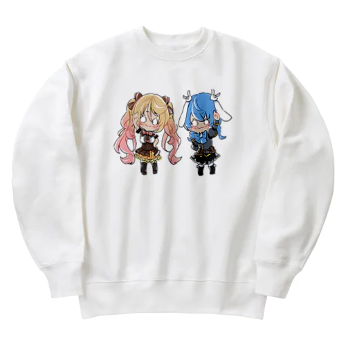 ななゆ+うさぎガンマン Heavyweight Crew Neck Sweatshirt