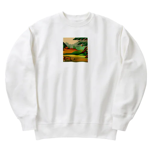 ドット柄の世界「野生の王国」グッズ Heavyweight Crew Neck Sweatshirt