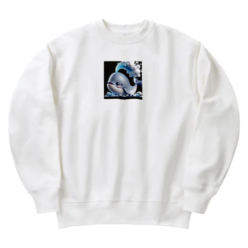 潮ふきクジラのモン太 Heavyweight Crew Neck Sweatshirt