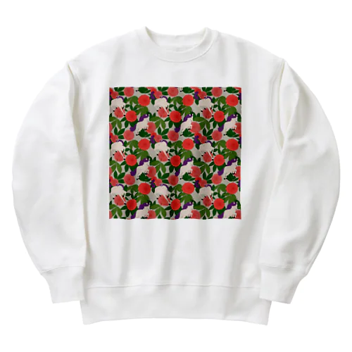 Unicorn and Peony　（ユニコーンと芍薬） Heavyweight Crew Neck Sweatshirt