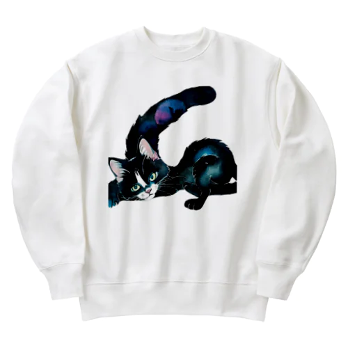 黒猫と魔法の尻尾 Heavyweight Crew Neck Sweatshirt