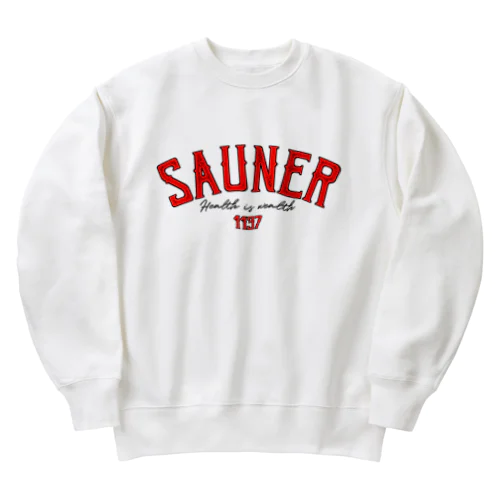 SAUNER1137 Red Heavyweight Crew Neck Sweatshirt