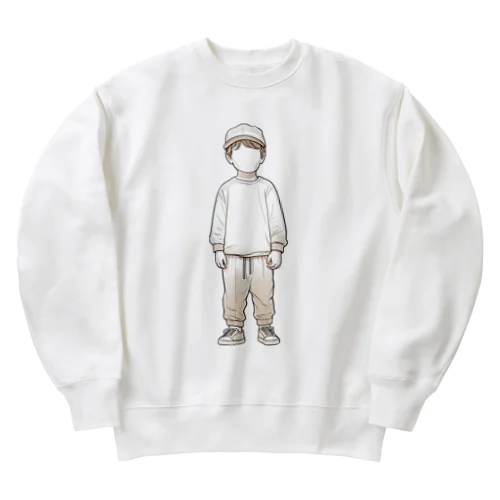 帽子をかぶった少年 Heavyweight Crew Neck Sweatshirt