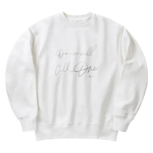 ONE FOR ALL ALL FOR ONE（white） Heavyweight Crew Neck Sweatshirt