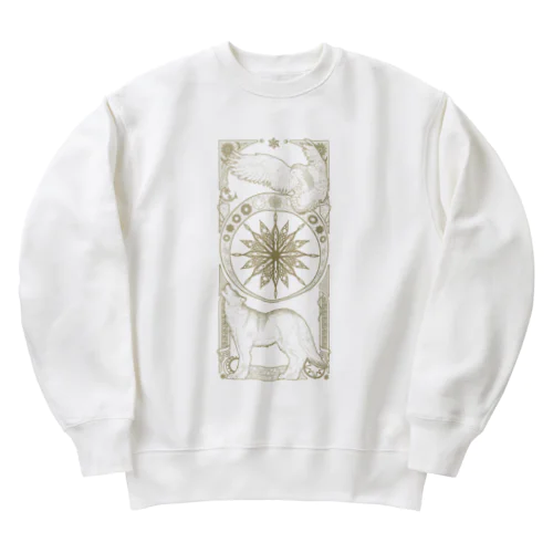 星月白夜の狼梟 Heavyweight Crew Neck Sweatshirt