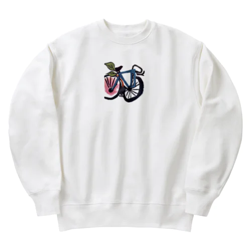 自転車イラスト Heavyweight Crew Neck Sweatshirt