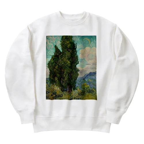 ゴッホ《糸杉》 Heavyweight Crew Neck Sweatshirt