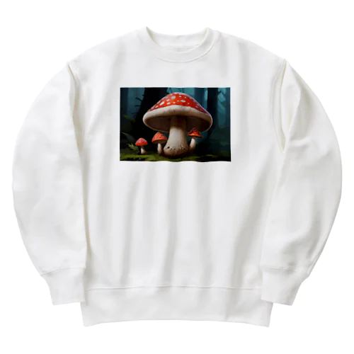 メルヘンで毒がありそうなキノコ Heavyweight Crew Neck Sweatshirt