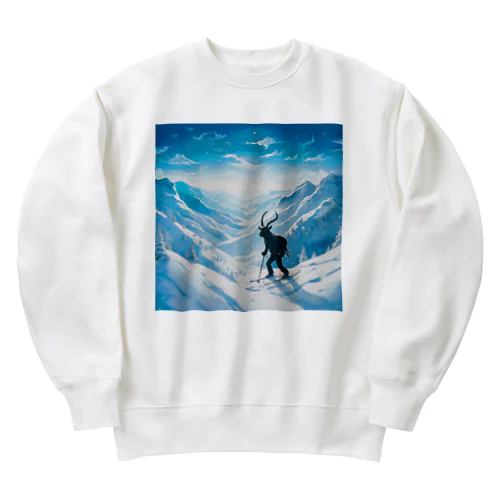 うらないしクロヤギと冬の山 Heavyweight Crew Neck Sweatshirt