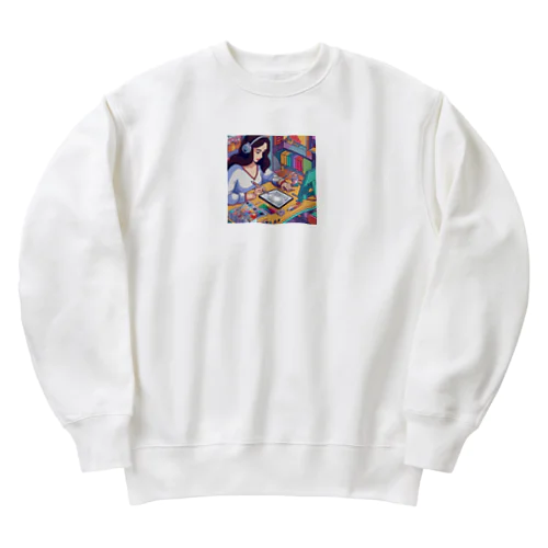 女性イラストレーター Heavyweight Crew Neck Sweatshirt