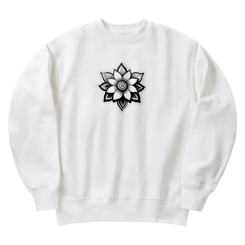 クールなトライバルフラワーⅢ Heavyweight Crew Neck Sweatshirt