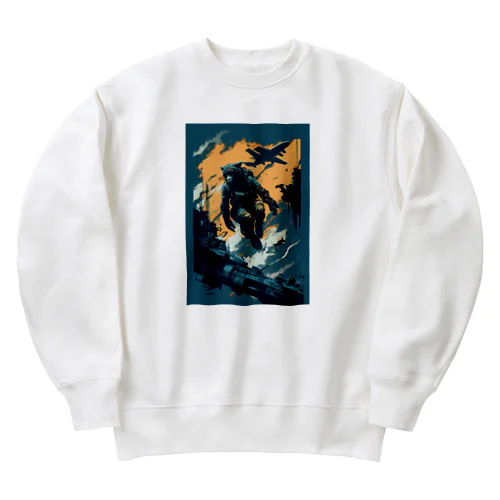 宇宙冒険さるかいな Heavyweight Crew Neck Sweatshirt