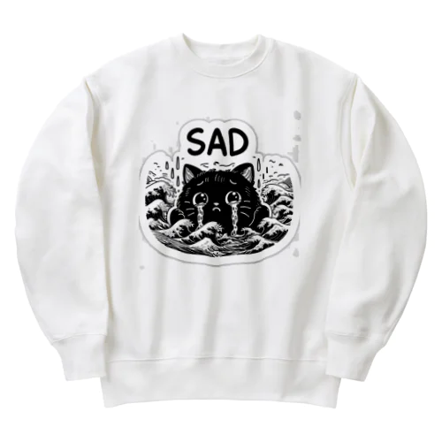 悲しみの黒猫 Heavyweight Crew Neck Sweatshirt