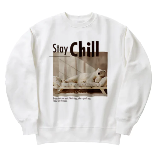 Stay Cill まったりいこう白くまさん Heavyweight Crew Neck Sweatshirt