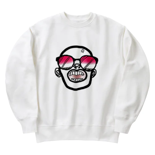 このサングラス男、ちょっとキレてます Heavyweight Crew Neck Sweatshirt