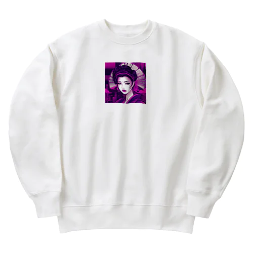 和風サイバーデザイン Heavyweight Crew Neck Sweatshirt