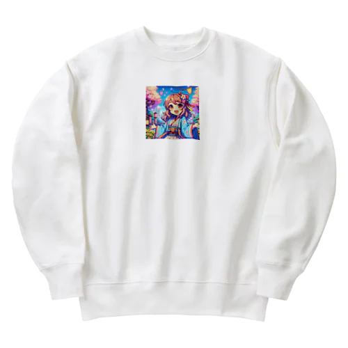 Colorful girl / type1 Heavyweight Crew Neck Sweatshirt