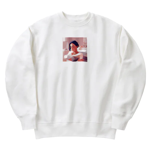 マッサージを受けている美人 Heavyweight Crew Neck Sweatshirt