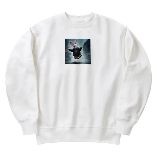 雨の日もはっぴーらびっと Heavyweight Crew Neck Sweatshirt