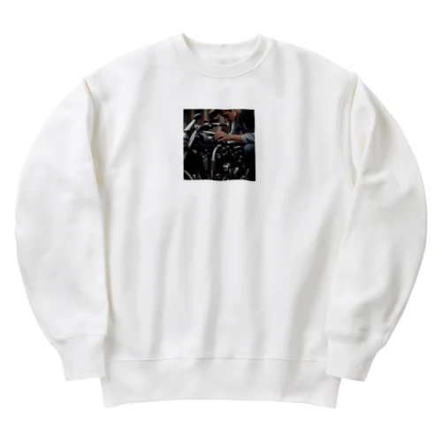 バイク整備 Heavyweight Crew Neck Sweatshirt