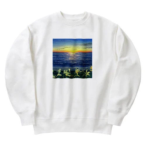 百合とサンセット Heavyweight Crew Neck Sweatshirt