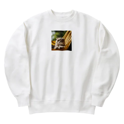 ハンモックスコティッシュフォールド君！ Heavyweight Crew Neck Sweatshirt