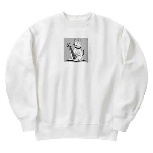 ウチんとこの柴、琴はじめてん Heavyweight Crew Neck Sweatshirt