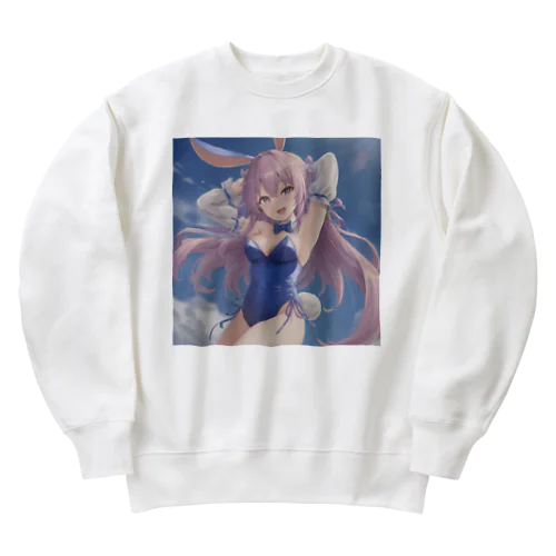 萌え可愛いうさ耳少女♪ Heavyweight Crew Neck Sweatshirt