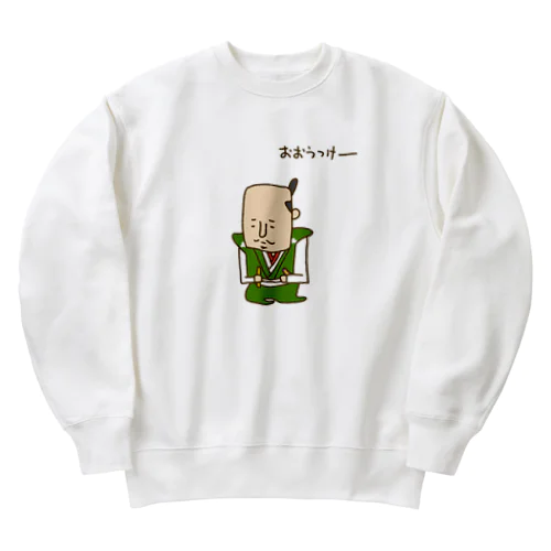 画伯チックな織田信長 Heavyweight Crew Neck Sweatshirt