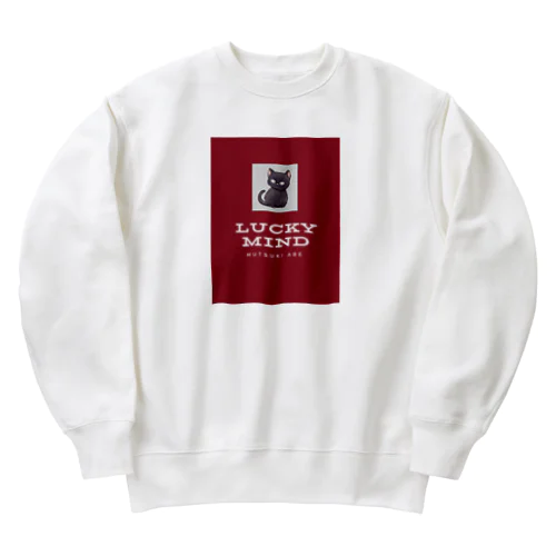 あべさん10万人記念　黒猫クロちゃん Heavyweight Crew Neck Sweatshirt