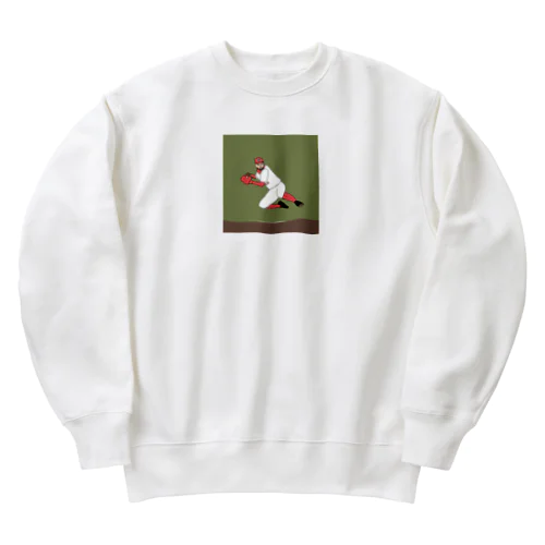 イイ守備してるカープさん Heavyweight Crew Neck Sweatshirt