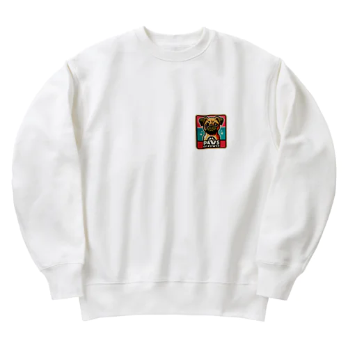 パグチワワ「Paws of Power」 Heavyweight Crew Neck Sweatshirt